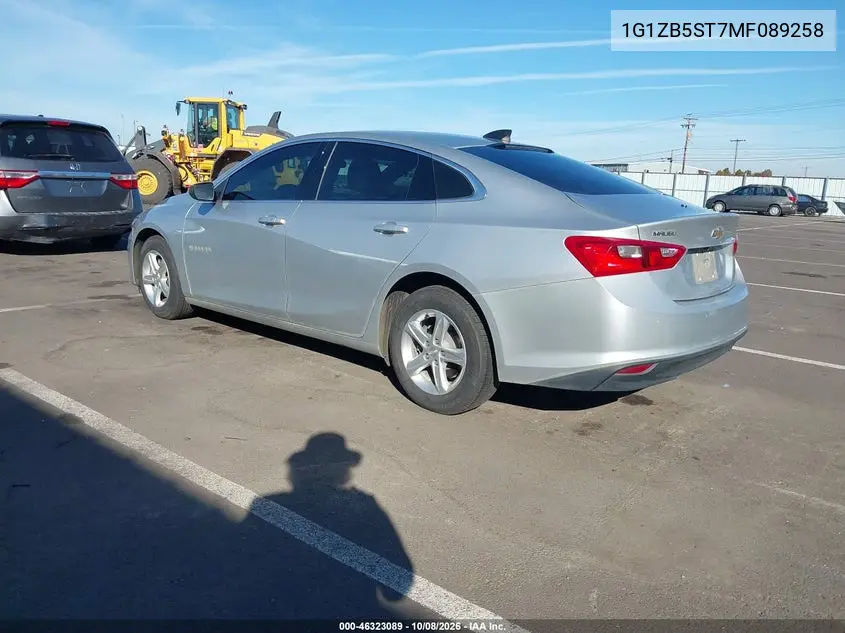 2021 CHEVROLET MALIBU VIN 1G1ZB5ST7MF089258 — фото 3
