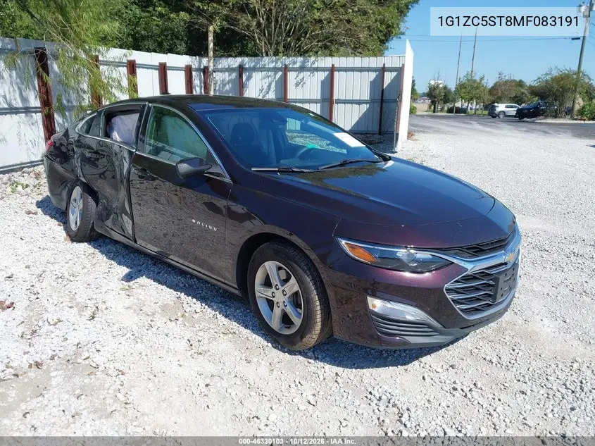 CHEVROLET MALIBU 2021, VIN 1G1ZC5ST8MF083191