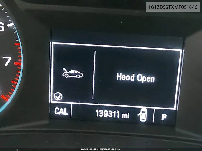 2021 CHEVROLET MALIBU VIN 1G1ZD5STXMF051646 — фото 15