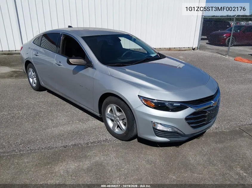 CHEVROLET MALIBU 2021, VIN 1G1ZC5ST3MF002176