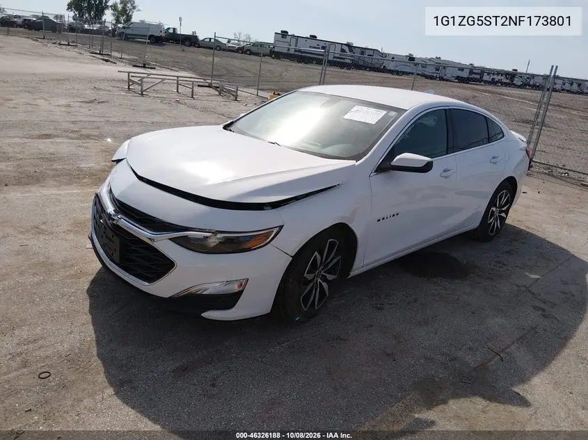 2022 CHEVROLET MALIBU VIN 1G1ZG5ST2NF173801 — фото 2