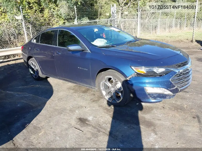 CHEVROLET MALIBU 2022, VIN 1G1ZD5ST4NF184081