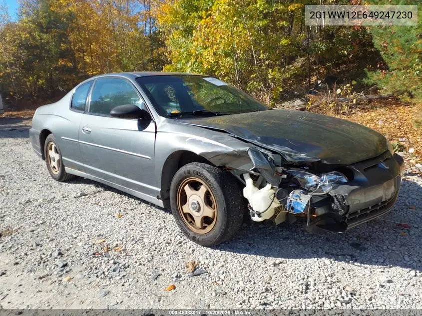 CHEVROLET MONTE CARLO 2004, VIN 2G1WW12E649247230