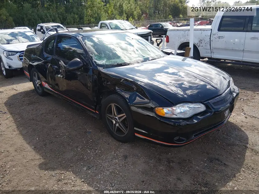 CHEVROLET MONTE CARLO 2005, VIN 2G1WZ151259269744