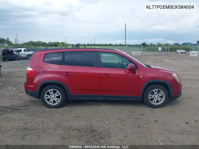 2012 CHEVROLET ORLANDO VIN KL77P2EM0CK584004 — фото 13