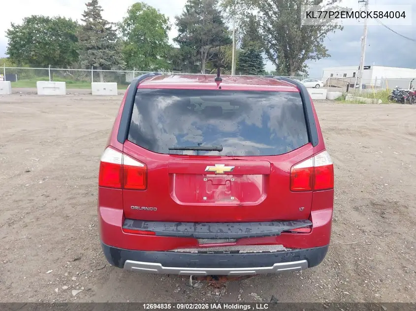 2012 CHEVROLET ORLANDO VIN KL77P2EM0CK584004 — фото 16
