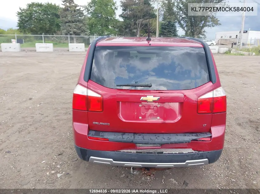2012 CHEVROLET ORLANDO VIN KL77P2EM0CK584004 — фото 6