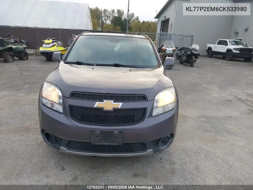 2012 CHEVROLET ORLANDO VIN KL77P2EM6CK533980 — фото 12