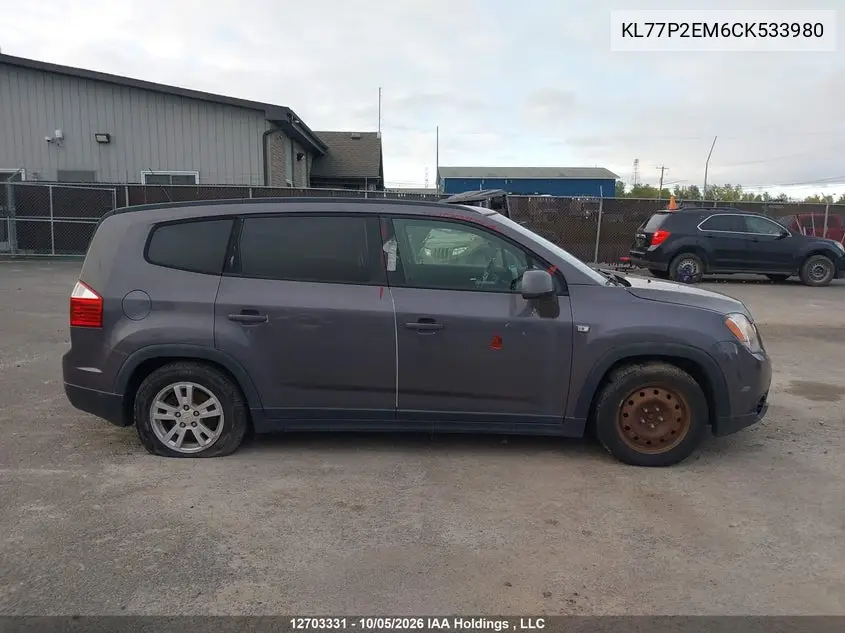 2012 CHEVROLET ORLANDO VIN KL77P2EM6CK533980 — фото 13