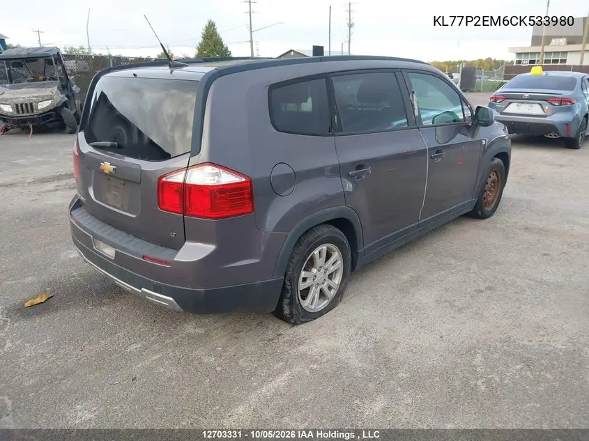2012 CHEVROLET ORLANDO VIN KL77P2EM6CK533980 — фото 4