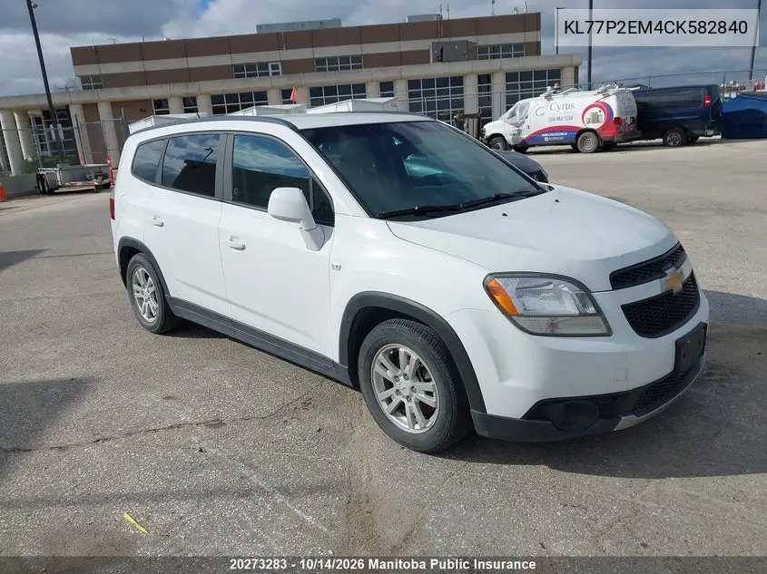 CHEVROLET ORLANDO 2012, VIN KL77P2EM4CK582840