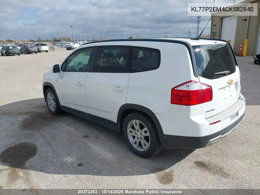 2012 CHEVROLET ORLANDO VIN KL77P2EM4CK582840 — фото 3