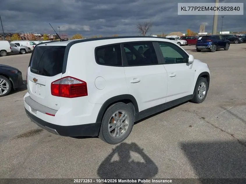 2012 CHEVROLET ORLANDO VIN KL77P2EM4CK582840 — фото 4