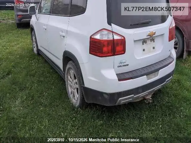 2012 CHEVROLET ORLANDO VIN KL77P2EM8CK507347 — фото 3