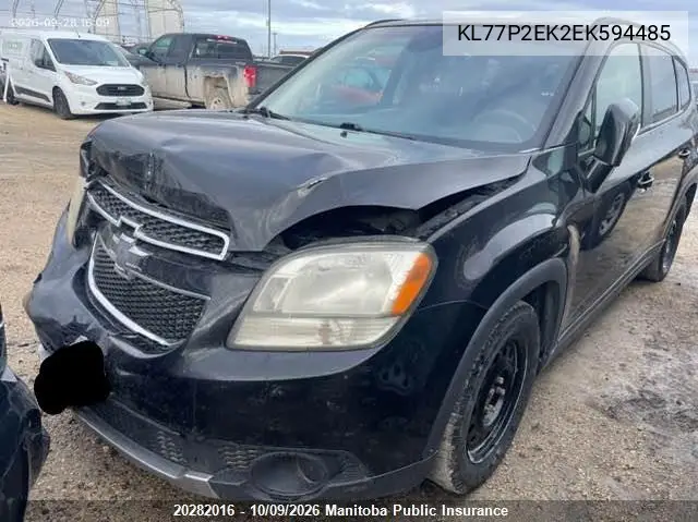 2014 CHEVROLET ORLANDO VIN KL77P2EK2EK594485 — фото 2