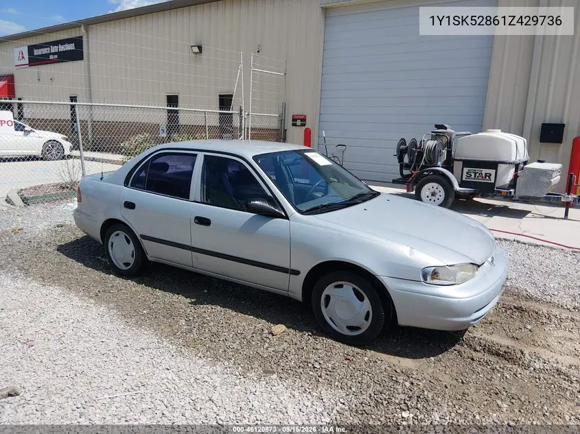 CHEVROLET PRIZM 2001, VIN 1Y1SK52861Z429736