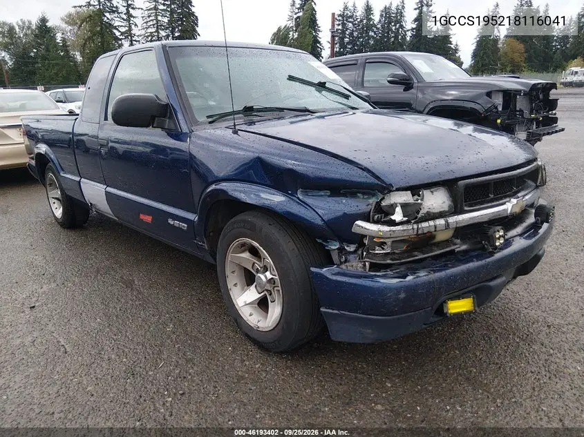CHEVROLET S-10 PICKUP 2001, VIN 1GCCS195218116041