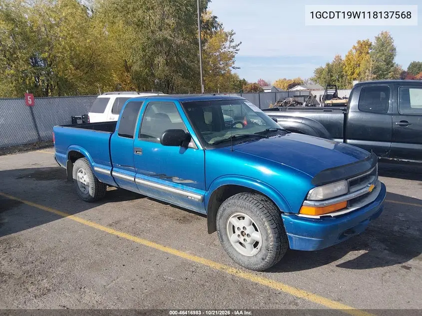 CHEVROLET S-10 PICKUP 2001, VIN 1GCDT19W118137568