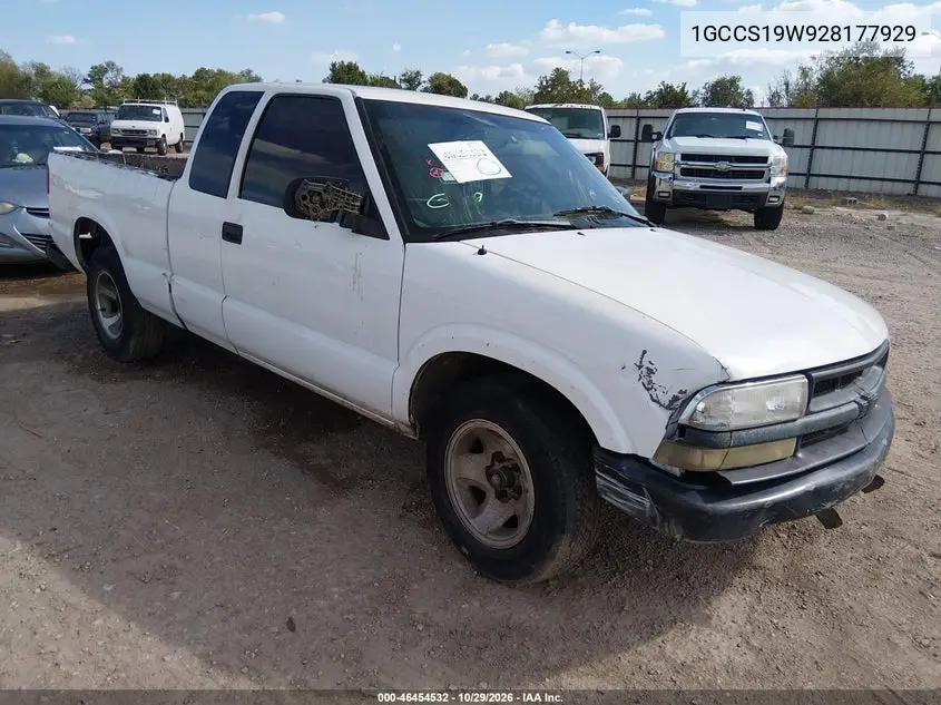 CHEVROLET S-10 PICKUP 2002, VIN 1GCCS19W928177929