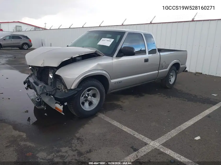 2002 CHEVROLET S-10 PICKUP VIN 1GCCS19W528160271 — фото 2