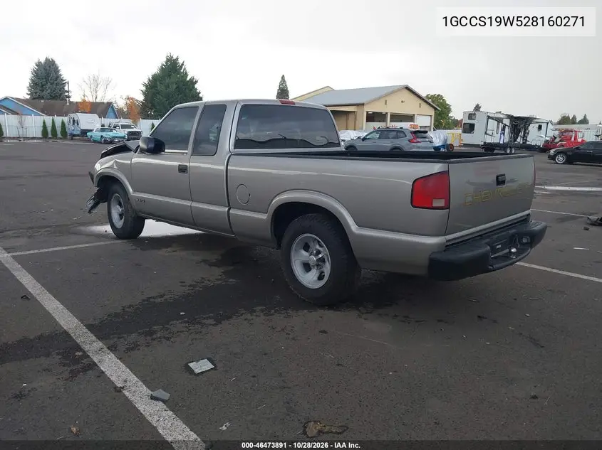 2002 CHEVROLET S-10 PICKUP VIN 1GCCS19W528160271 — фото 3