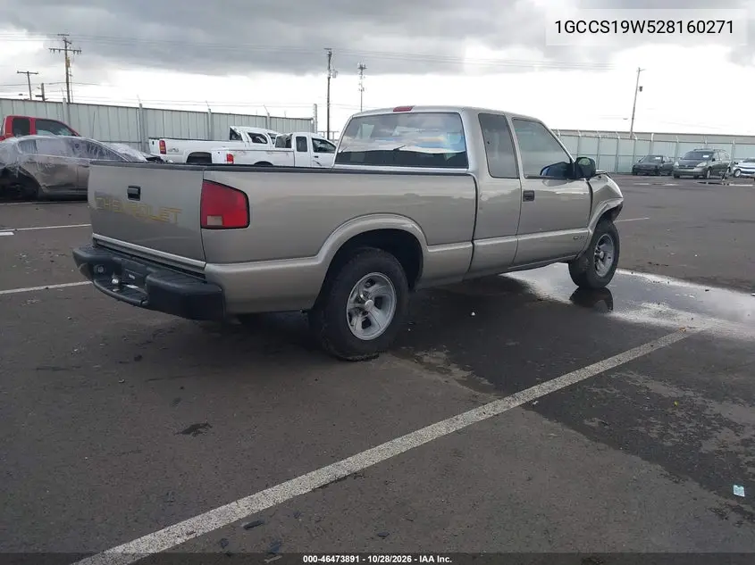 2002 CHEVROLET S-10 PICKUP VIN 1GCCS19W528160271 — фото 4