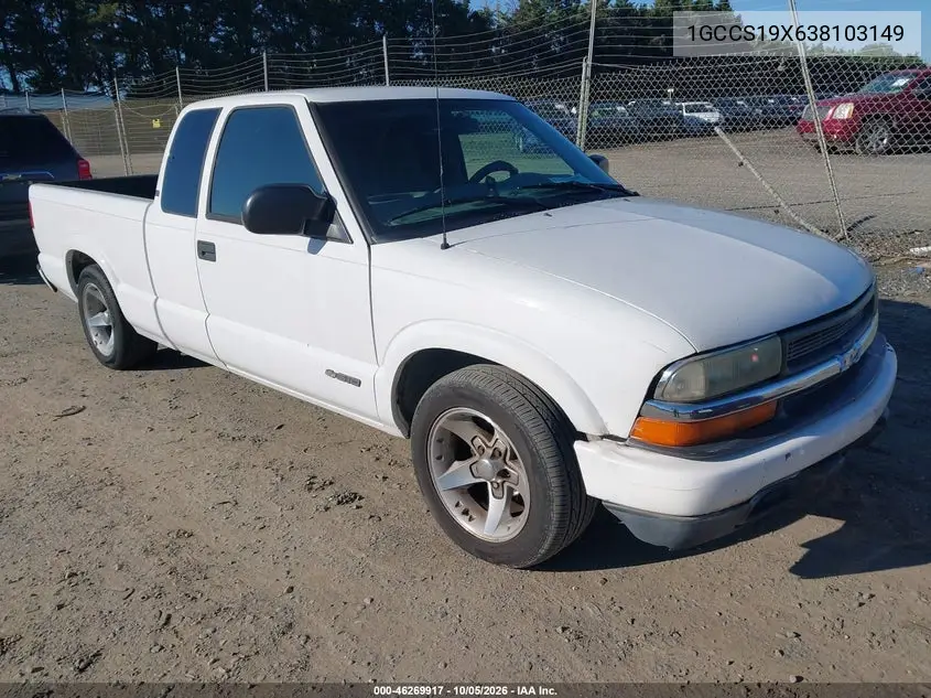 CHEVROLET S-10 PICKUP 2003, VIN 1GCCS19X638103149