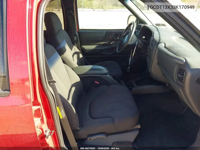 2003 CHEVROLET S-10 PICKUP VIN 1GCDT13X33K170949 — фото 5