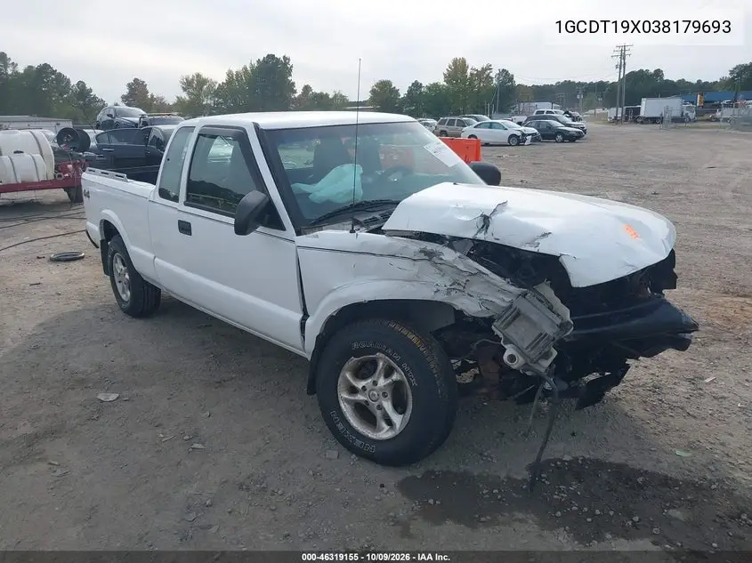 CHEVROLET S-10 PICKUP 2003, VIN 1GCDT19X038179693