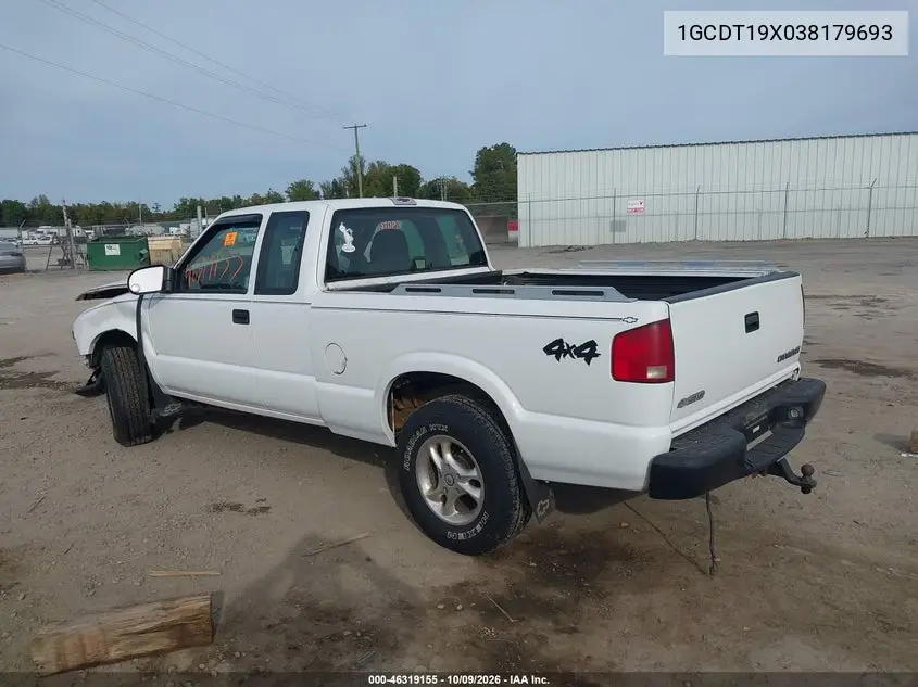 2003 CHEVROLET S-10 PICKUP VIN 1GCDT19X038179693 — фото 3