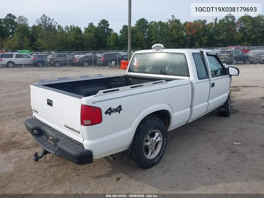 2003 CHEVROLET S-10 PICKUP VIN 1GCDT19X038179693 — фото 4