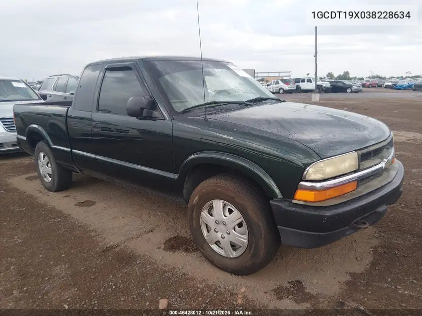 CHEVROLET S-10 PICKUP 2003, VIN 1GCDT19X038228634