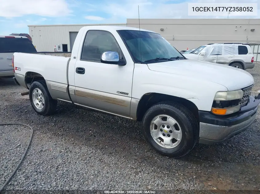 CHEVROLET SILVERADO 2000, VIN 1GCEK14T7YZ358052
