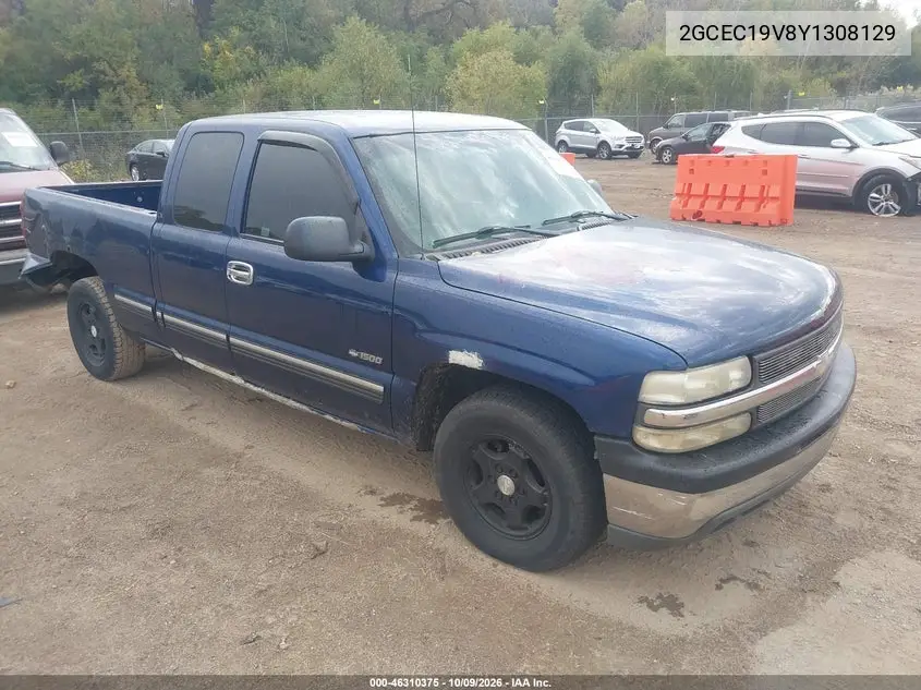 CHEVROLET SILVERADO 2000, VIN 2GCEC19V8Y1308129