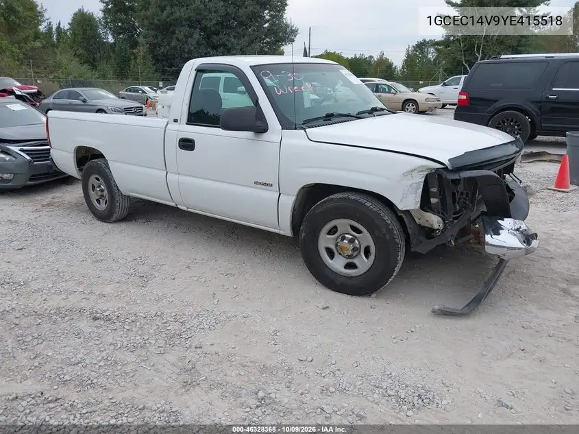 CHEVROLET SILVERADO 2000, VIN 1GCEC14V9YE415518
