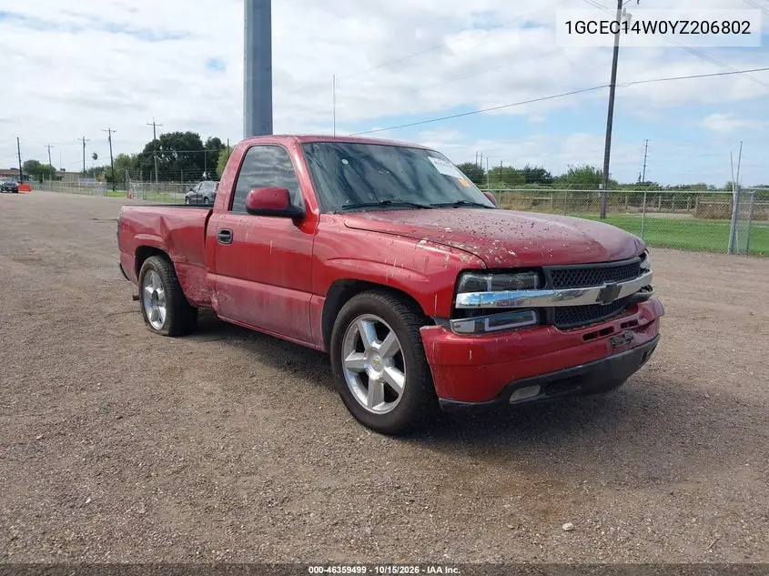 CHEVROLET SILVERADO 2000, VIN 1GCEC14W0YZ206802