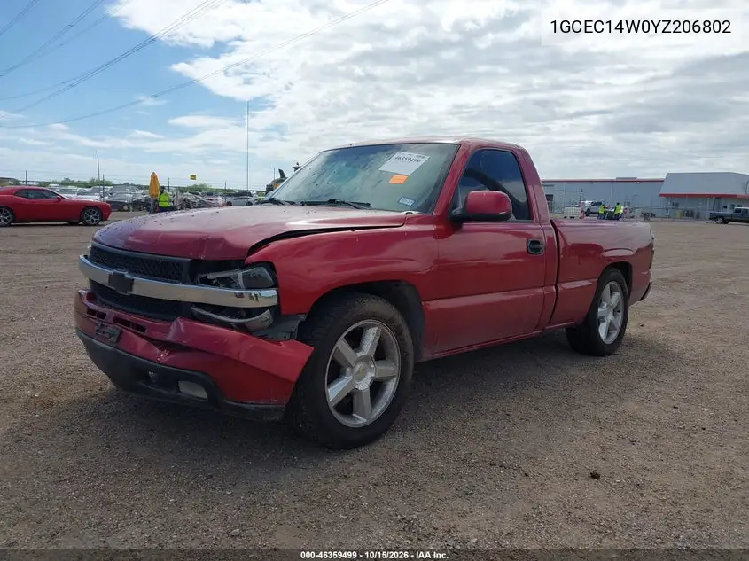 2000 CHEVROLET SILVERADO VIN 1GCEC14W0YZ206802 — фото 2