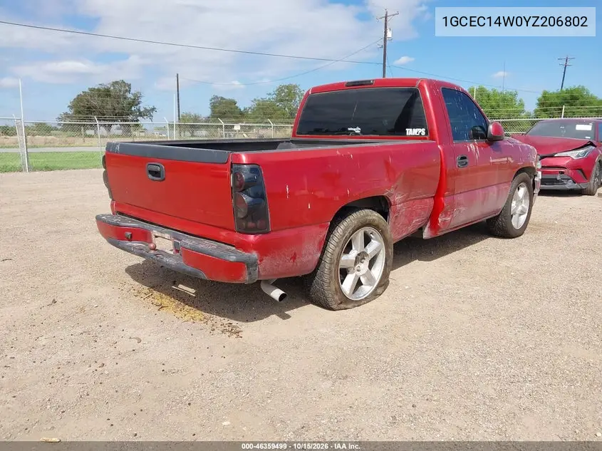 2000 CHEVROLET SILVERADO VIN 1GCEC14W0YZ206802 — фото 4