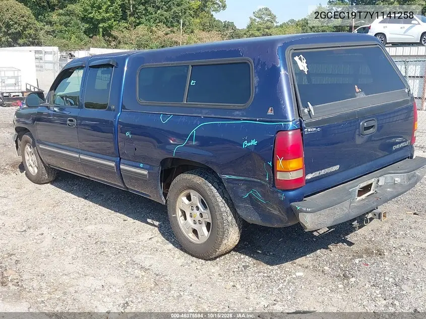 2000 CHEVROLET SILVERADO VIN 2GCEC19T7Y1141258 — фото 3
