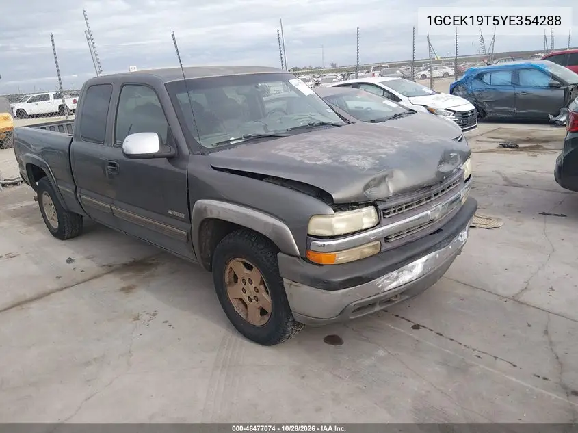 CHEVROLET SILVERADO 2000, VIN 1GCEK19T5YE354288