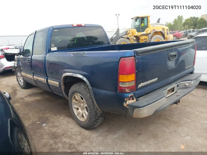 2001 CHEVROLET SILVERADO VIN 2GCEC19T111104020 — фото 3