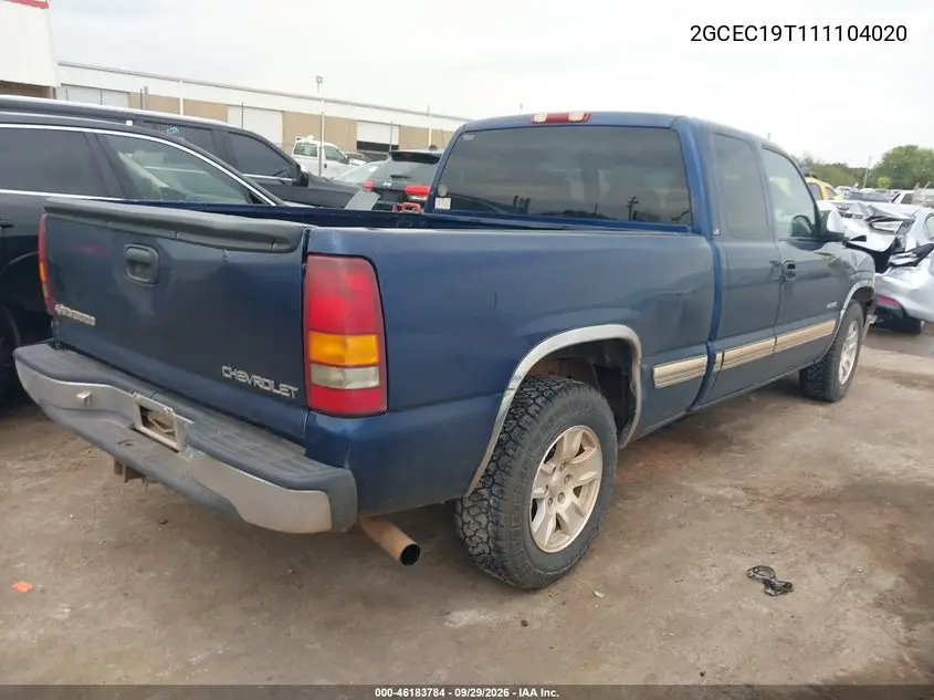 2001 CHEVROLET SILVERADO VIN 2GCEC19T111104020 — фото 4