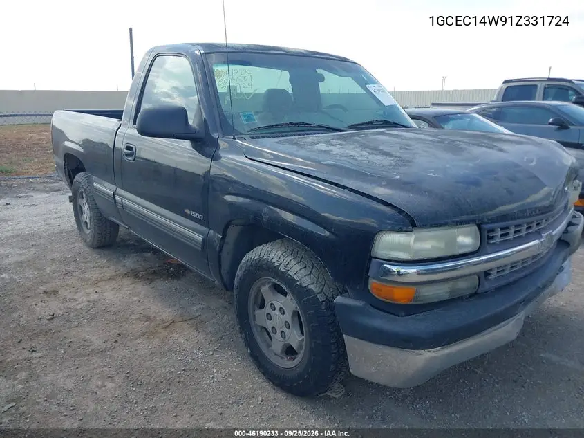 CHEVROLET SILVERADO 2001, VIN 1GCEC14W91Z331724
