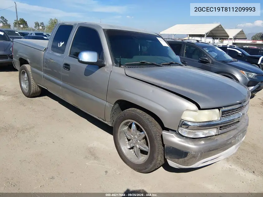 CHEVROLET SILVERADO 2001, VIN 2GCEC19T811209993