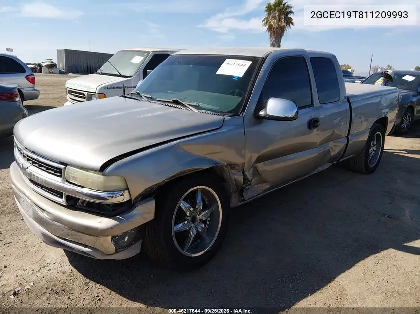 2001 CHEVROLET SILVERADO VIN 2GCEC19T811209993 — фото 2