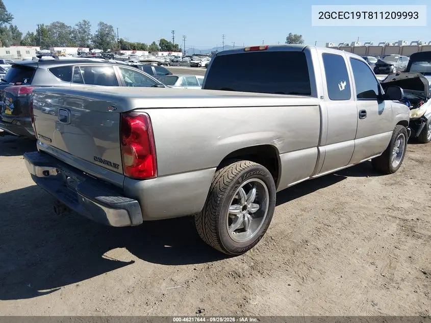 2001 CHEVROLET SILVERADO VIN 2GCEC19T811209993 — фото 4