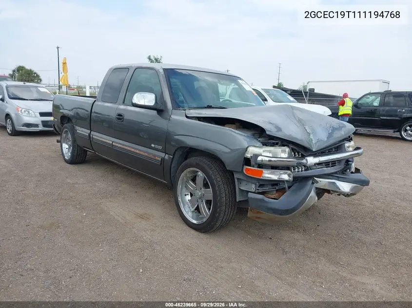 CHEVROLET SILVERADO 2001, VIN 2GCEC19T111194768