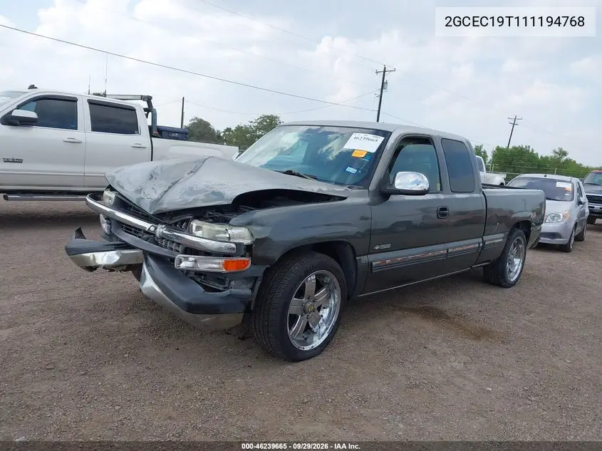 2001 CHEVROLET SILVERADO VIN 2GCEC19T111194768 — фото 2