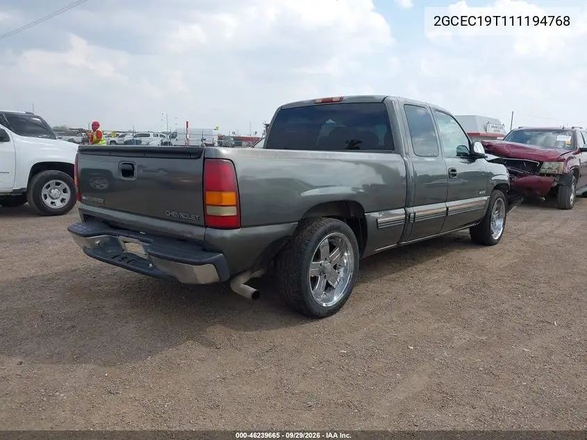 2001 CHEVROLET SILVERADO VIN 2GCEC19T111194768 — фото 4