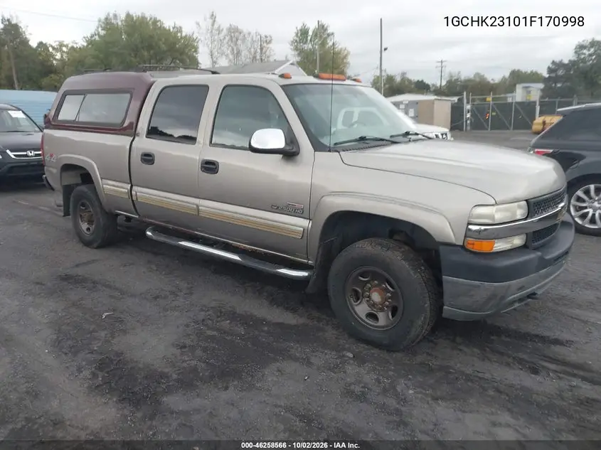 CHEVROLET SILVERADO 2001, VIN 1GCHK23101F170998